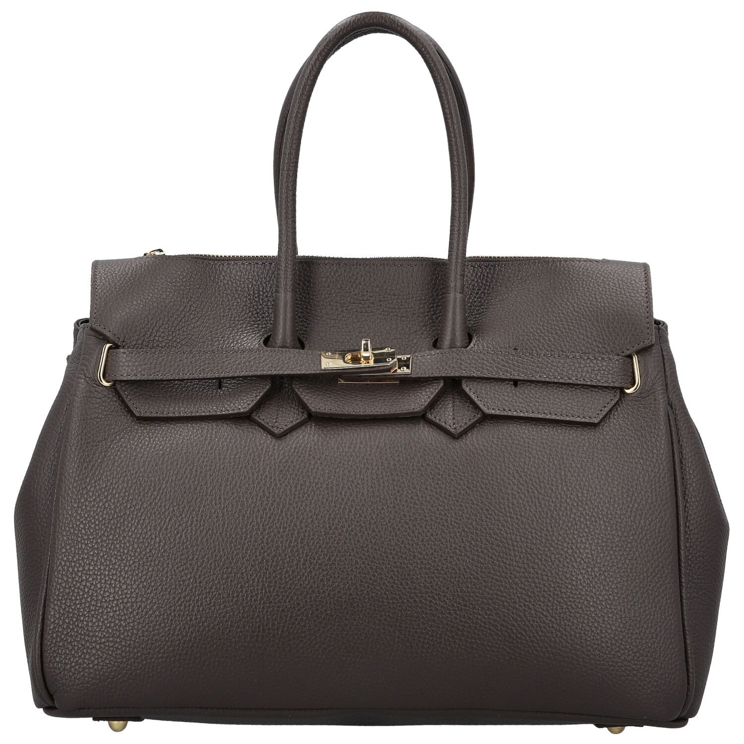 Dámska kožená kabelka na rameno tmavo hnedá - Delami Vera Pelle Klarista