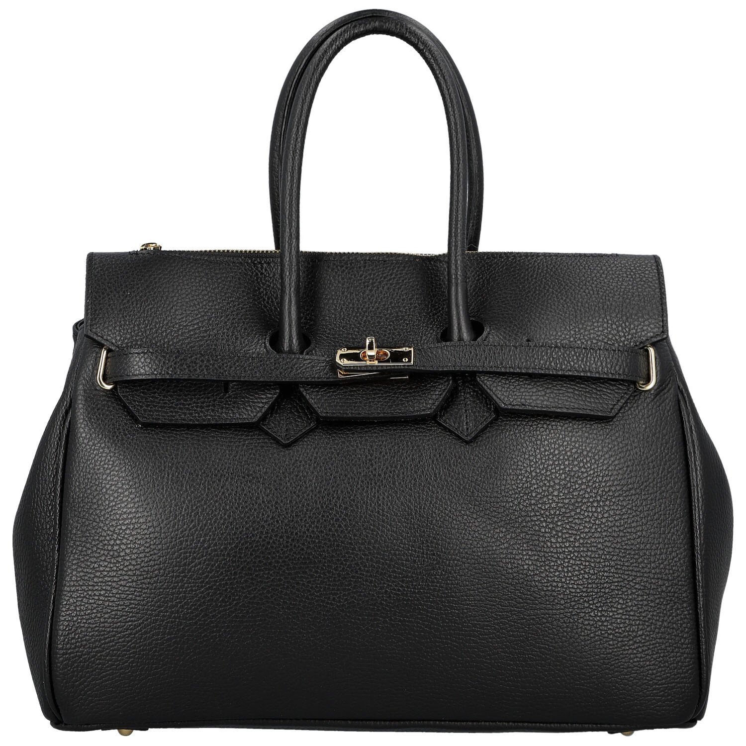 Dámska kožená kabelka na rameno čierna - Delami Vera Pelle Klarista