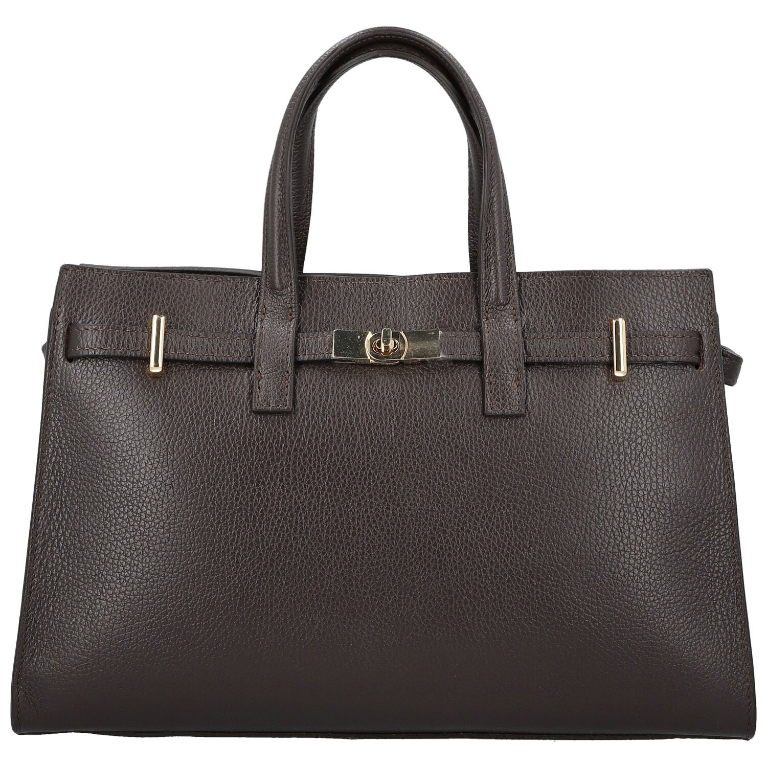 Dámska kožená kabelka do ruky tmavo hnedá - Delami Vera Pelle Safieh