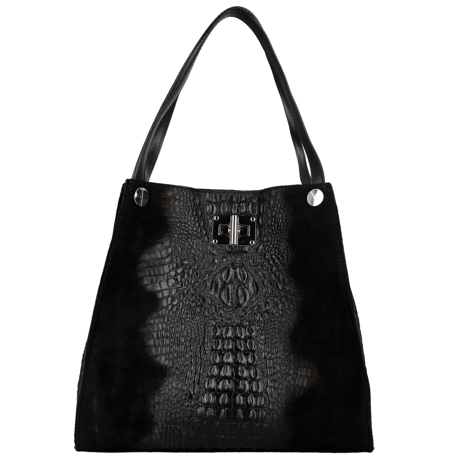 Dámska kožená kabelka na rameno čierna - Delami Vera Pelle Jasmin