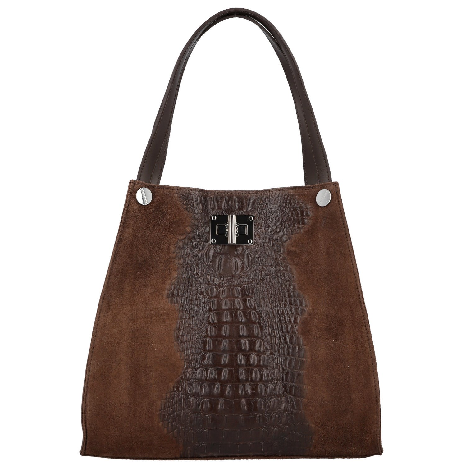 Dámska kožená kabelka na rameno tmavo hnedá - Delami Vera Pelle Jasmin