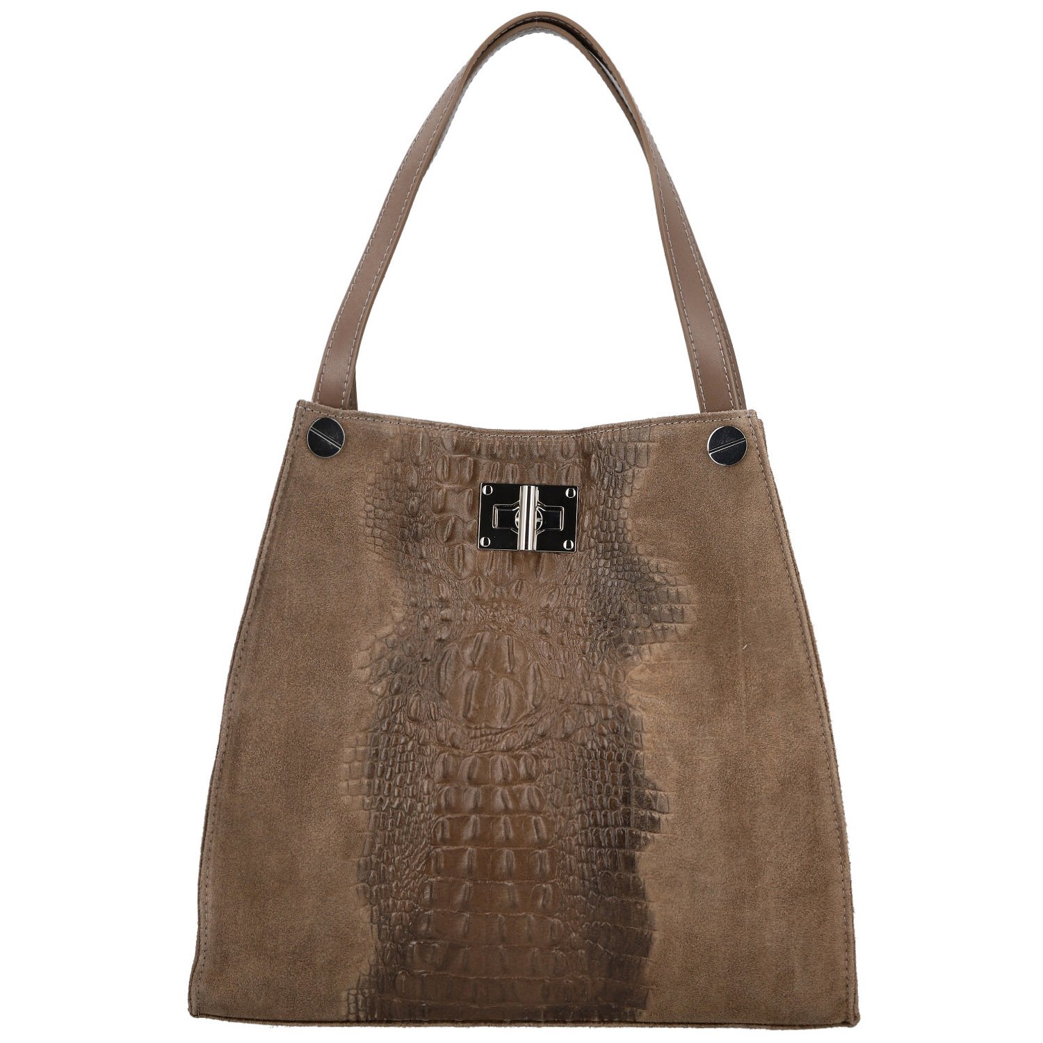 Dámska kožená kabelka na rameno taupe - Delami Vera Pelle Jasmin