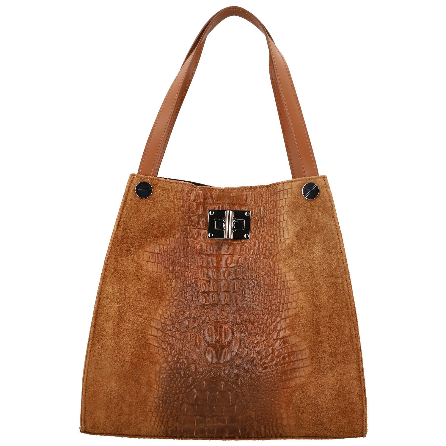 Dámska kožená kabelka na rameno koňaková - Delami Vera Pelle Jasmin