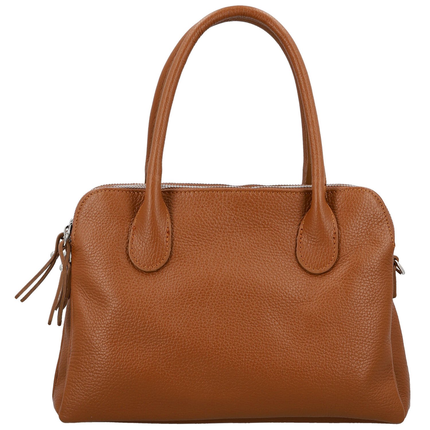 Dámska kožená kabelka na rameno koňaková - Delami Vera Pelle Tyra