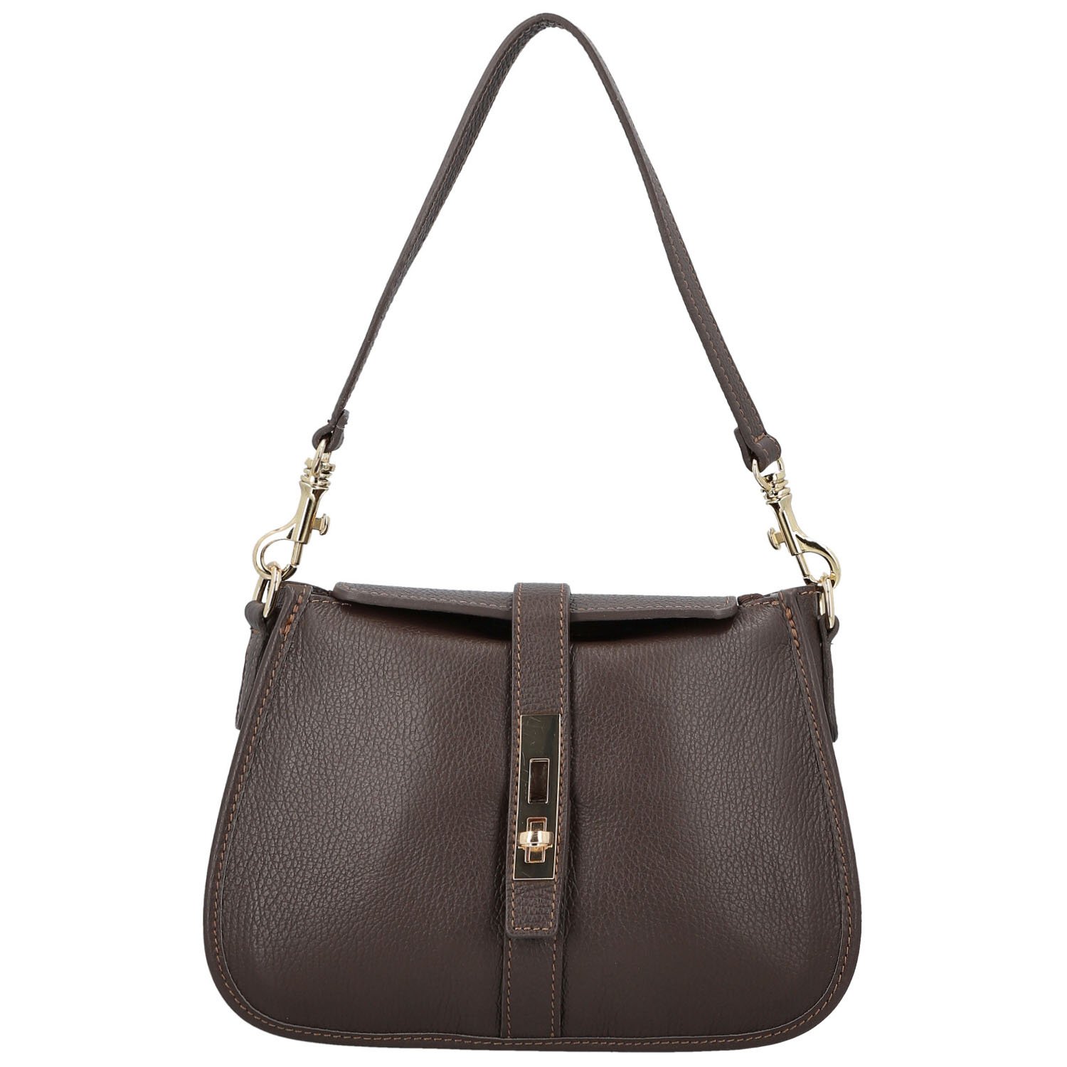 Dámska kabelka na rameno tmavo hnedá - Delami Vera Pelle Heloise
