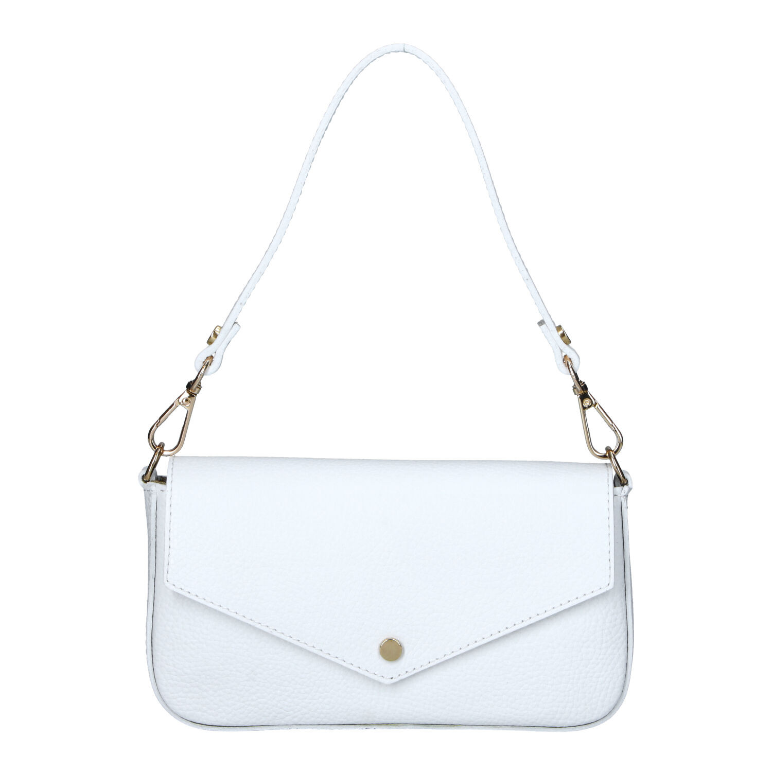 Dámska kožená kabelka na rameno biela - Delami Vera Pelle Aksely