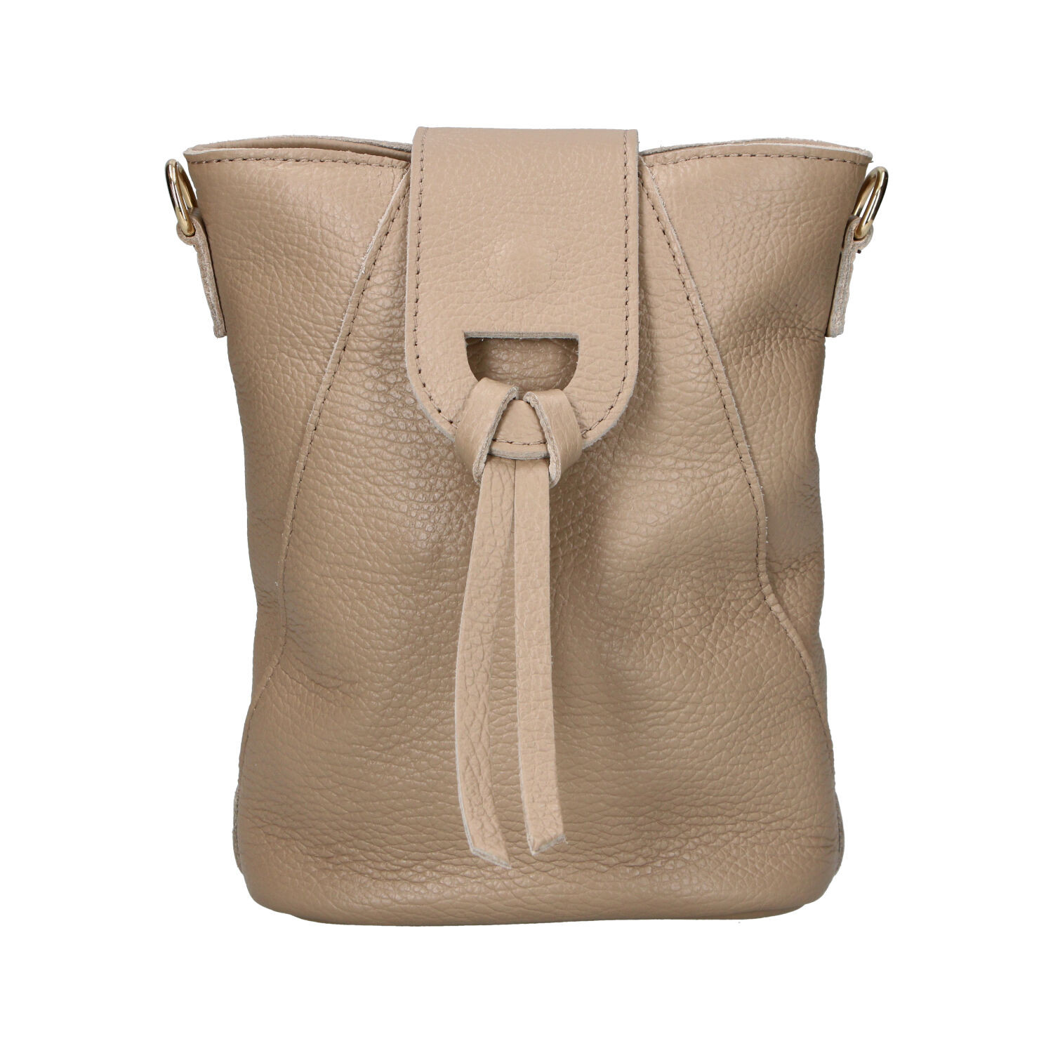 Dámska kožená crossbody kabelka béžová - Delami Vera Pelle Lala