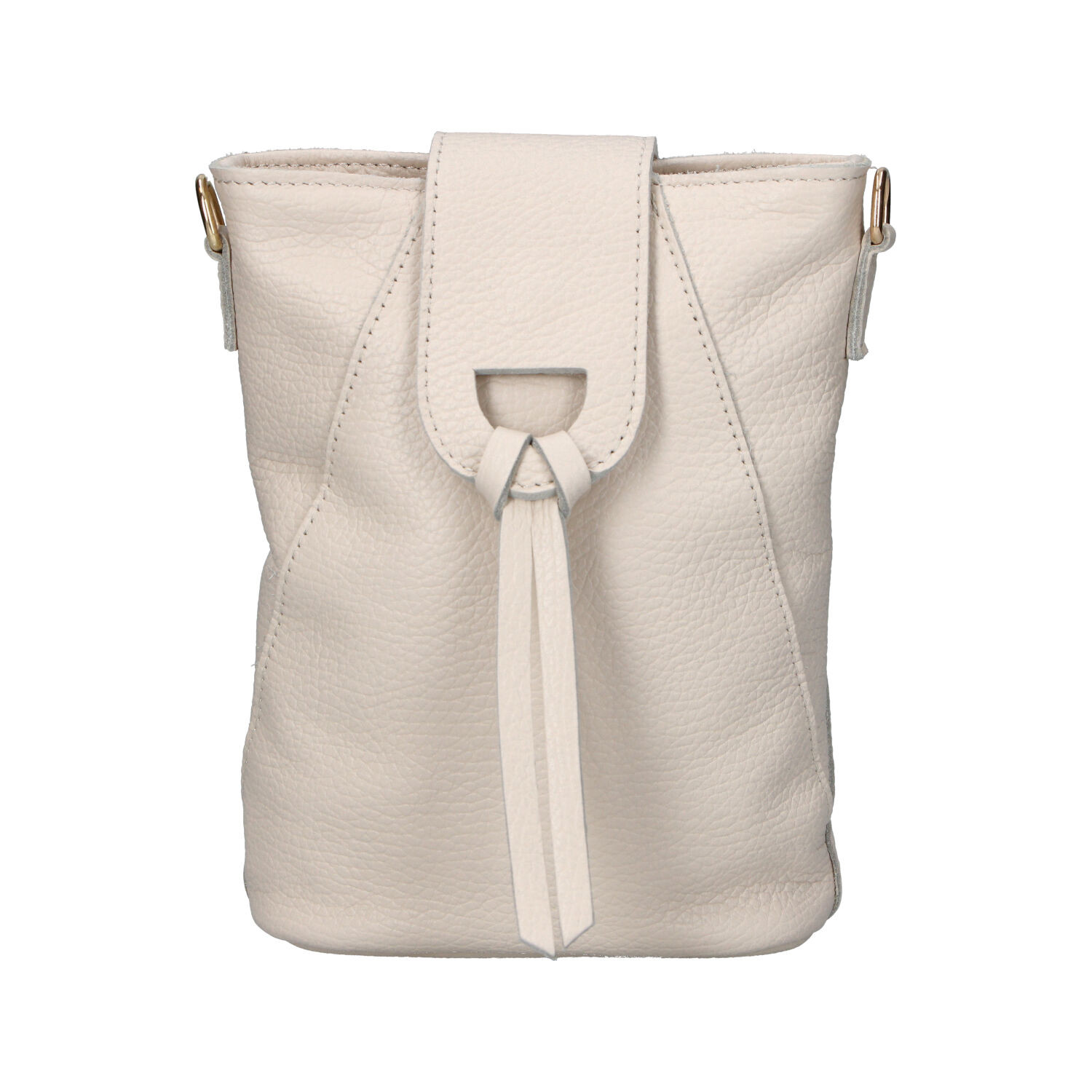 Dámska kožená crossbody kabelka krémová - Delami Vera Pelle Lala