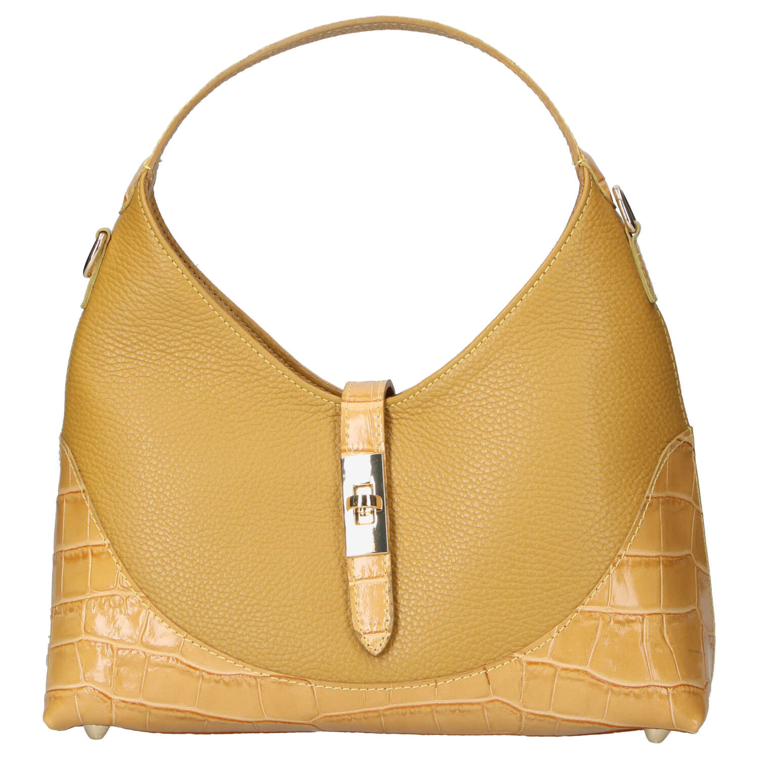 Dámska kožená kabelka žltá - Delami Vera Pelle Aria