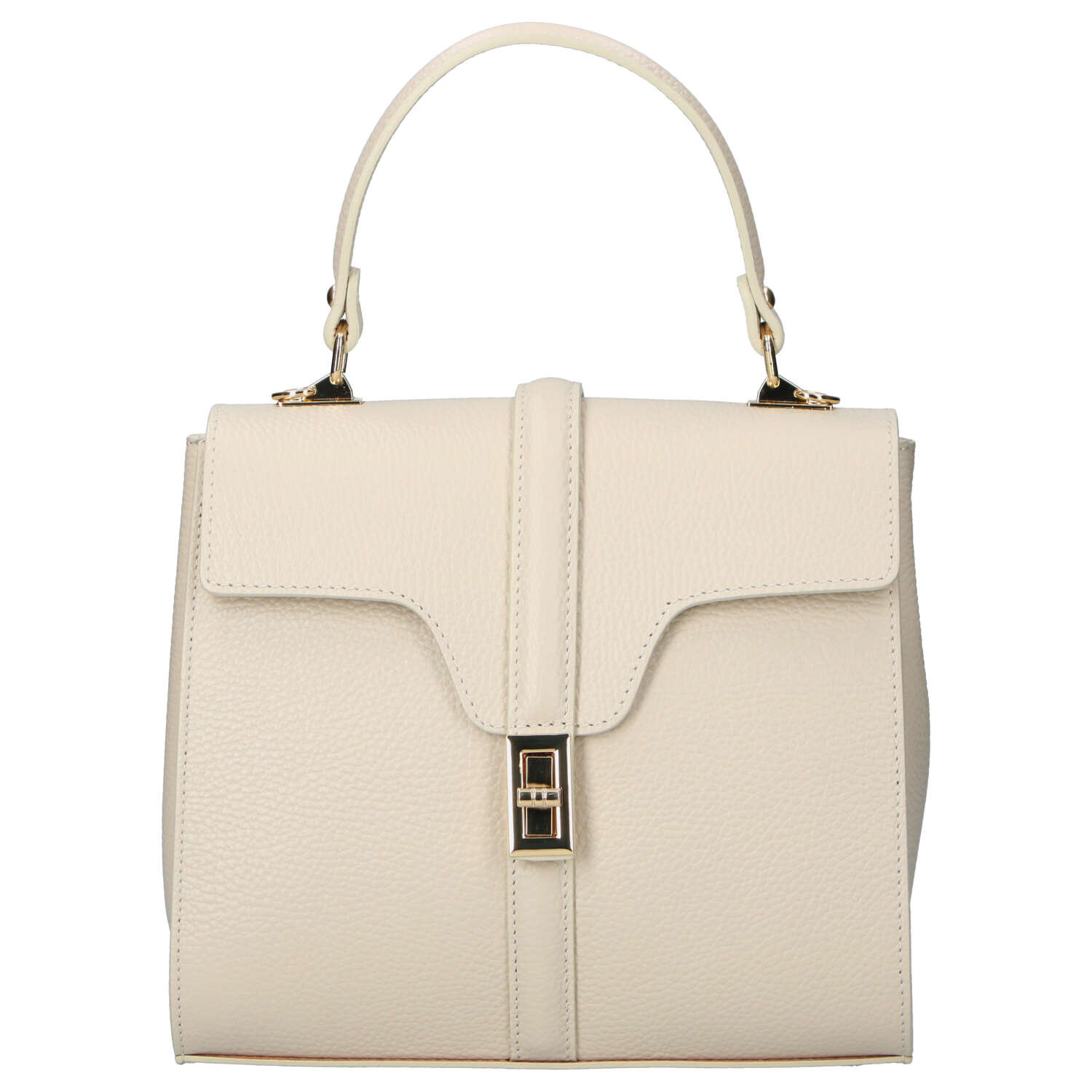 Dámska kožená kabelka do ruky béžová - Delami Vera Pelle Alessia