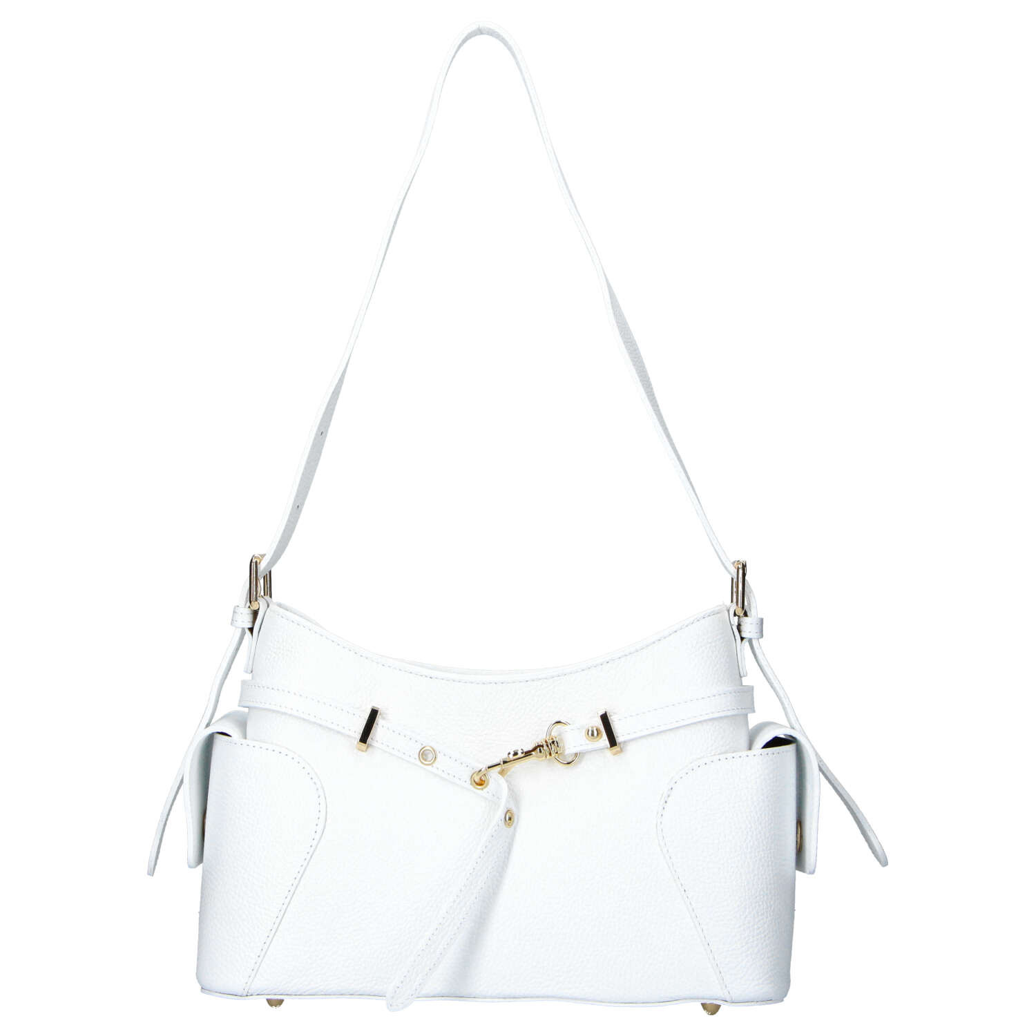 Dámska kožená kabelka cez rameno biela - Delami Vera Pelle Slusch