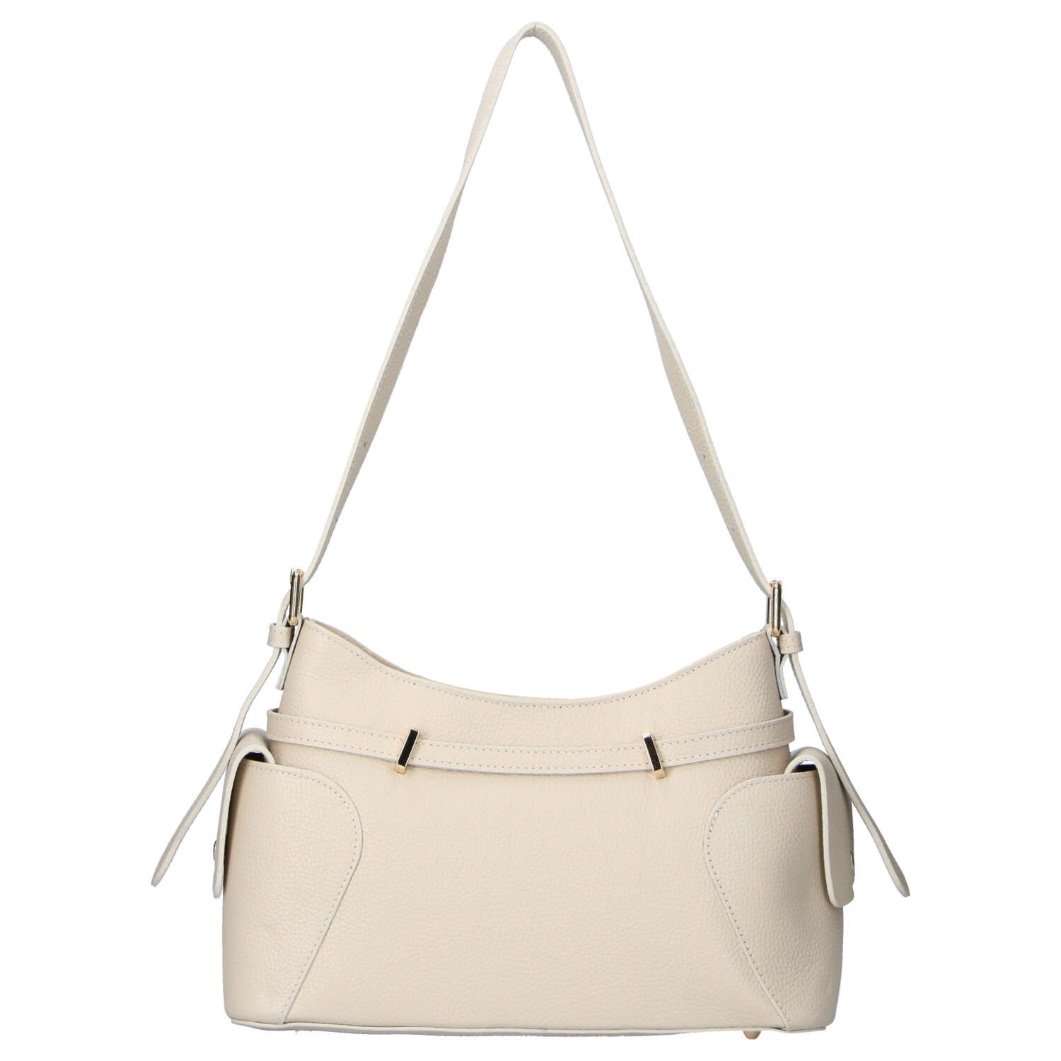 Dámska kožená kabelka cez rameno béžová - Delami Vera Pelle Slusch