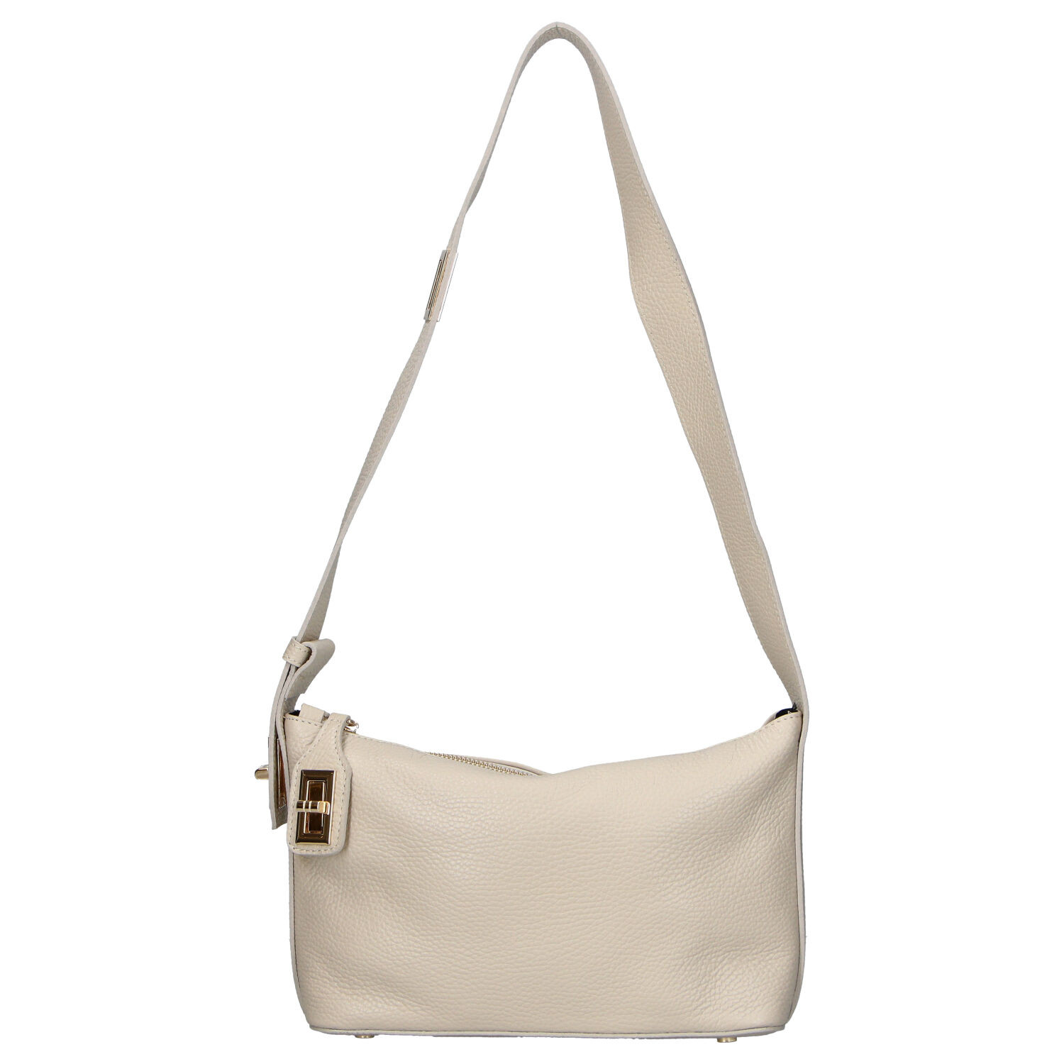 Dámska kožená kabelka cez rameno krémová - Delami Vera Pelle Lygie