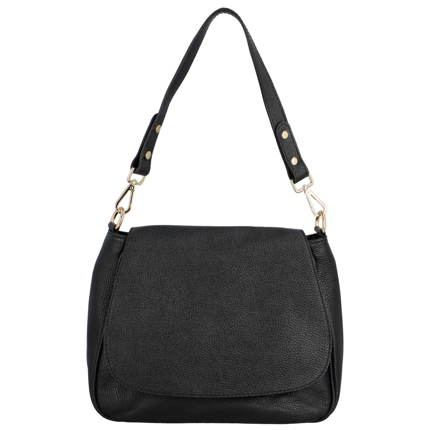 Štýlová dámska kožená crossbody kabelka Dawn, čierna