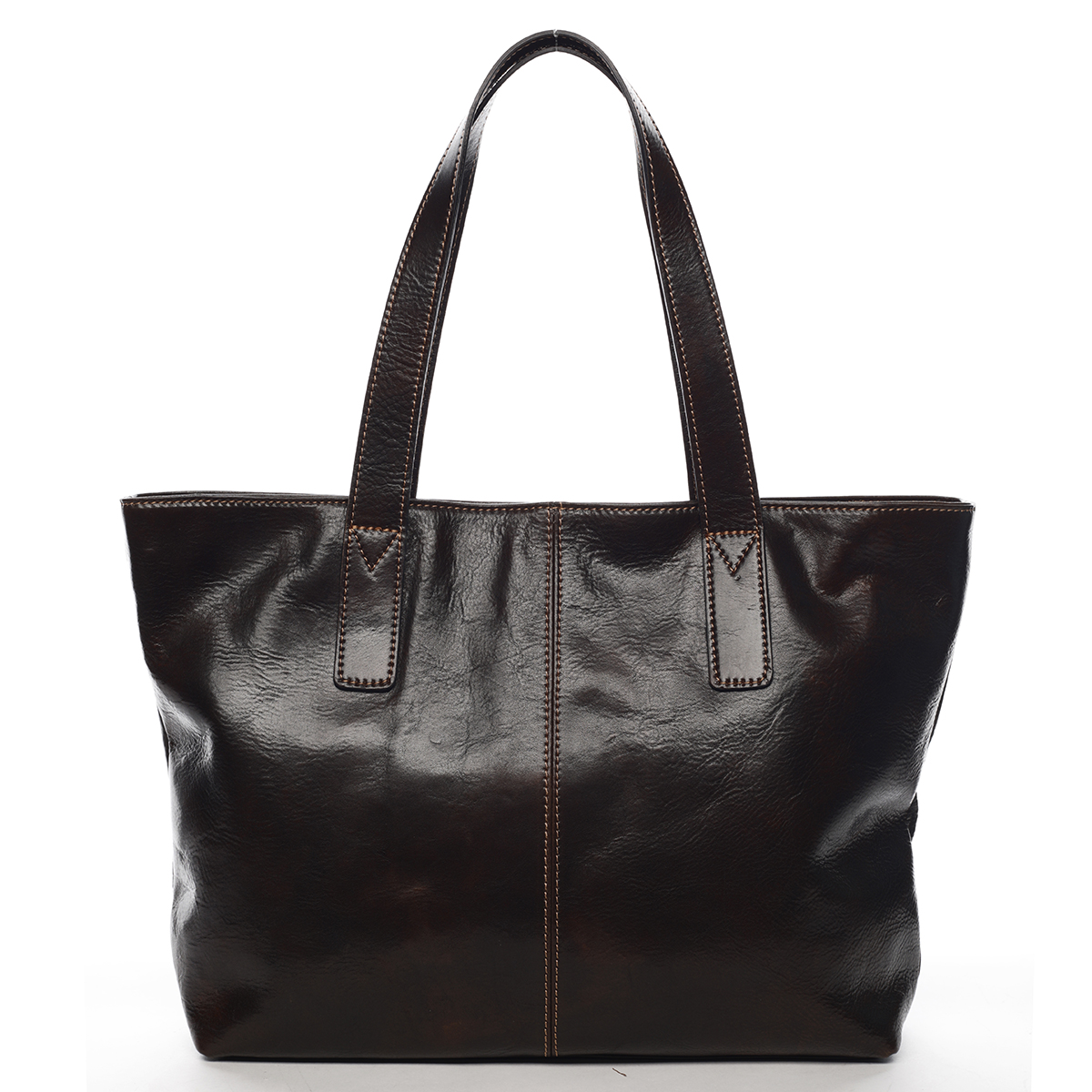 Dámska kožená kabelka do ruky hnedá - Delami Vera Pelle Gigiana