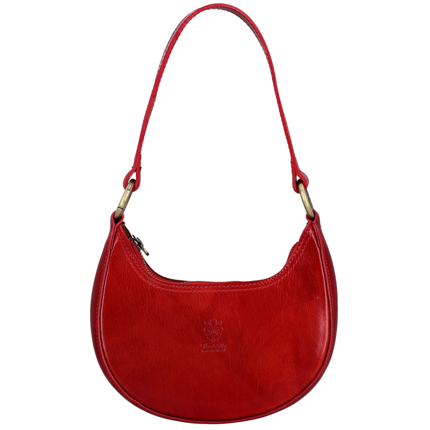 Dámska kožená kabelka na rameno červená - Delami Vera Pelle Fidelie