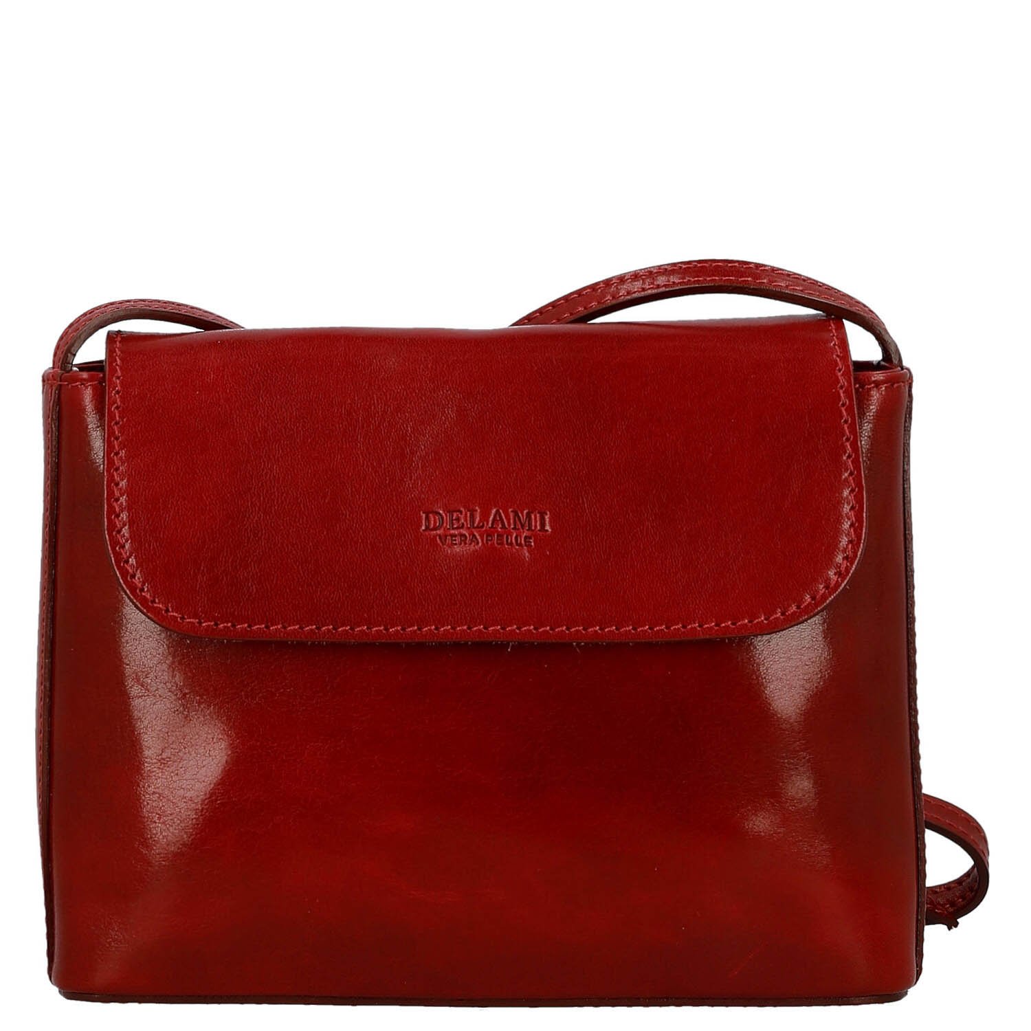 Dámska kožená crossbody kabelka červená - Delami Vera Pelle Maryam New