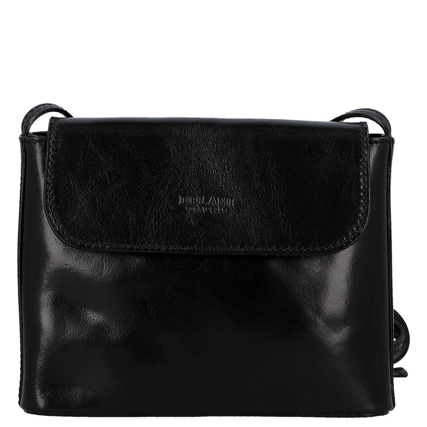 Dámska kožená crossbody kabelka čierna - Delami Vera Pelle Maryam New
