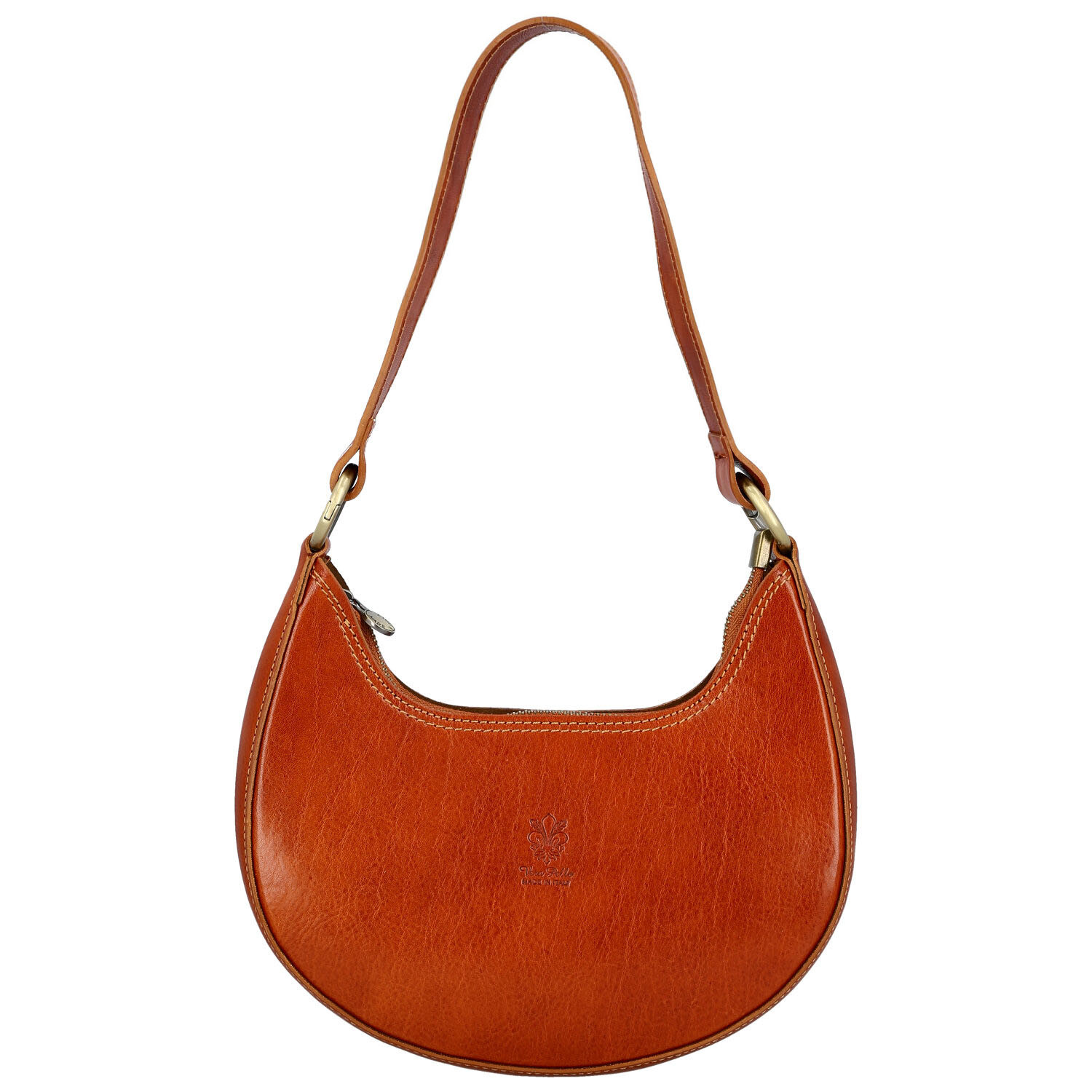 Dámska kožená kabelka na rameno koňaková - Delami Vera Pelle Anissa