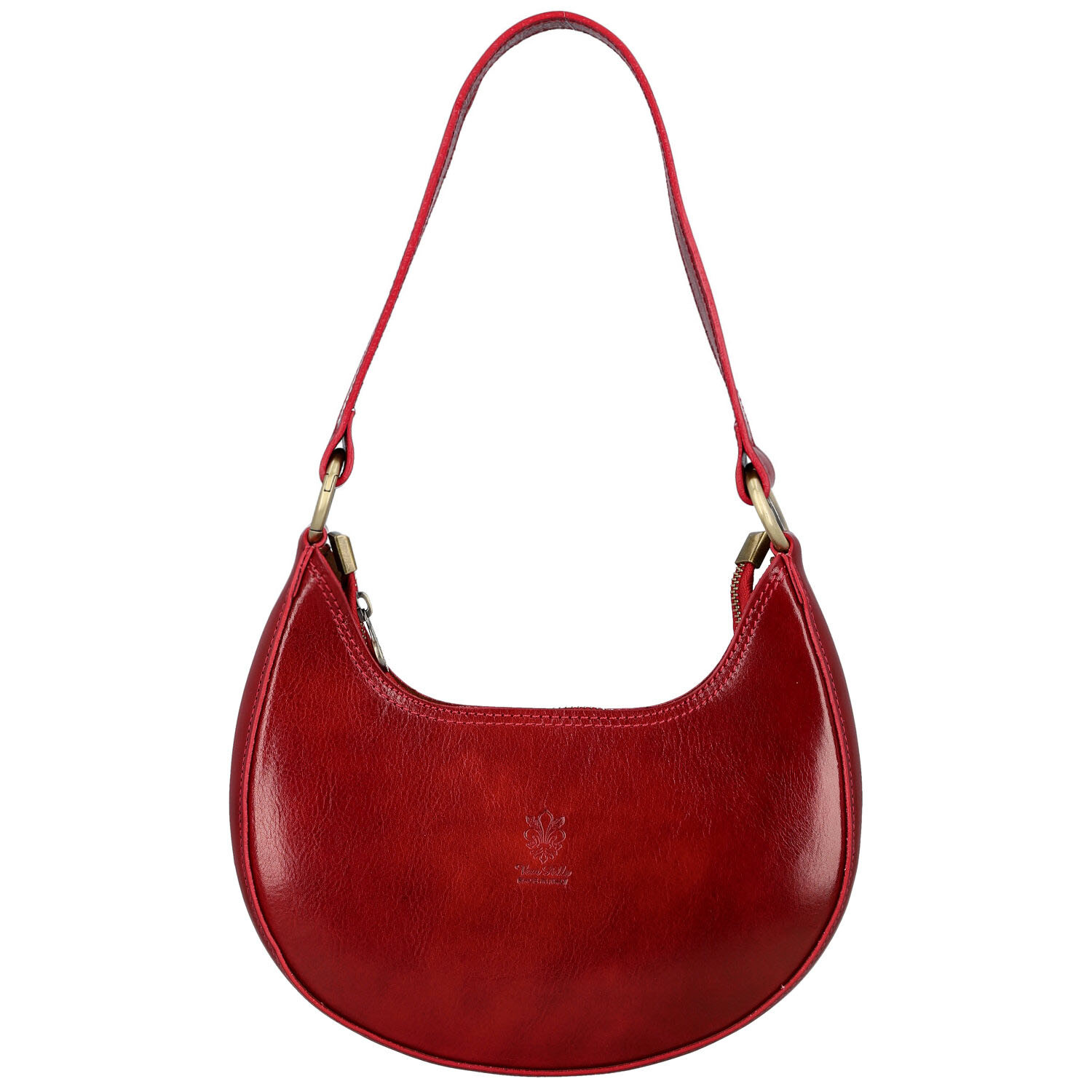 Dámska kožená kabelka na rameno červená - Delami Vera Pelle Anissa