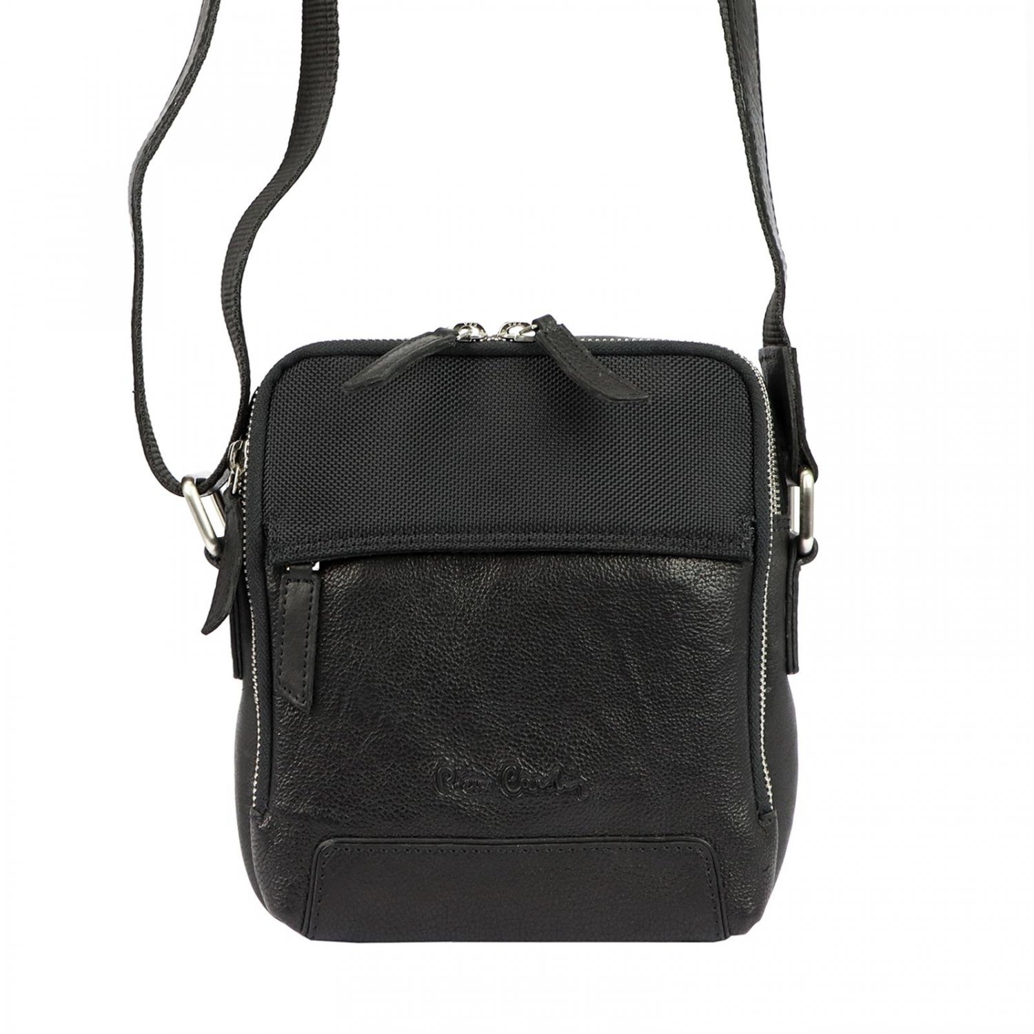 Pánska kožená crossbody taška čierna - Pierre Cardin Farenn