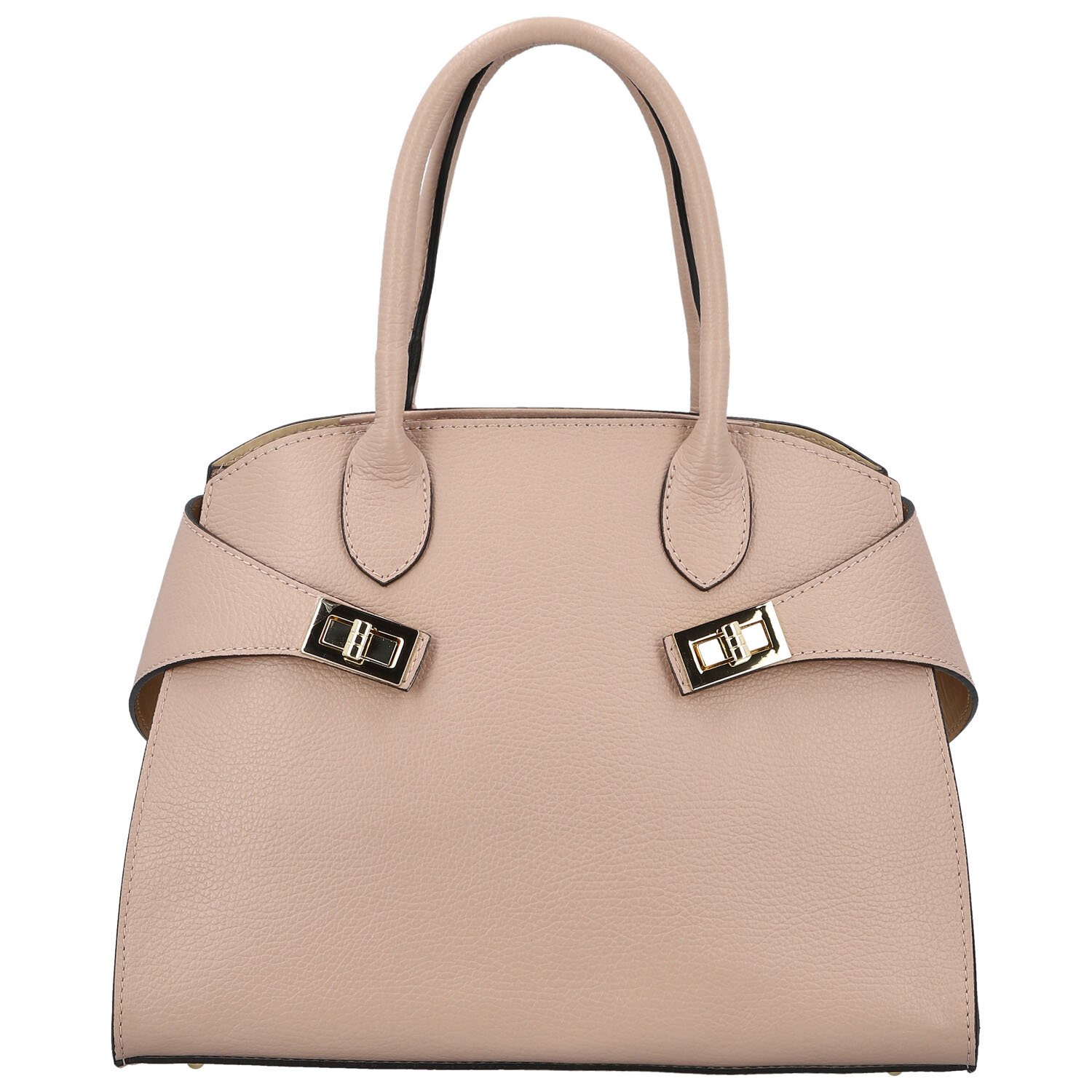 Dámska kožená kabelka do ruky ružová - Delami Vera Pelle Seia