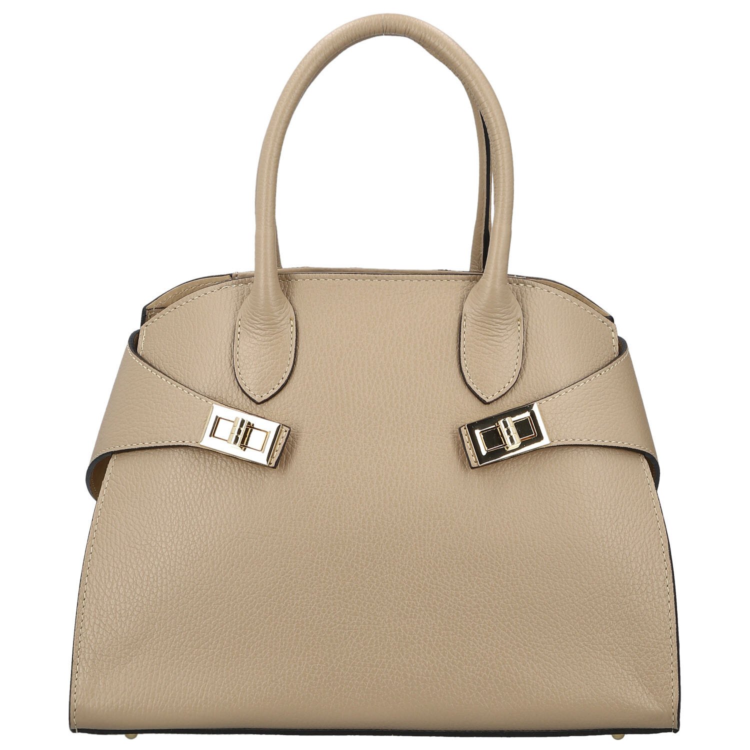 Dámska kožená kabelka do ruky béžová - Delami Vera Pelle Seia