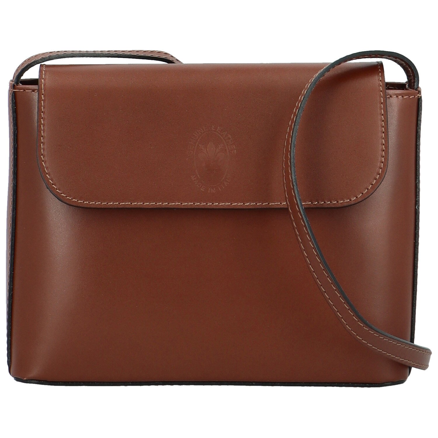 Dámska kožená crossbody kabelka hnedá - Delami Walli