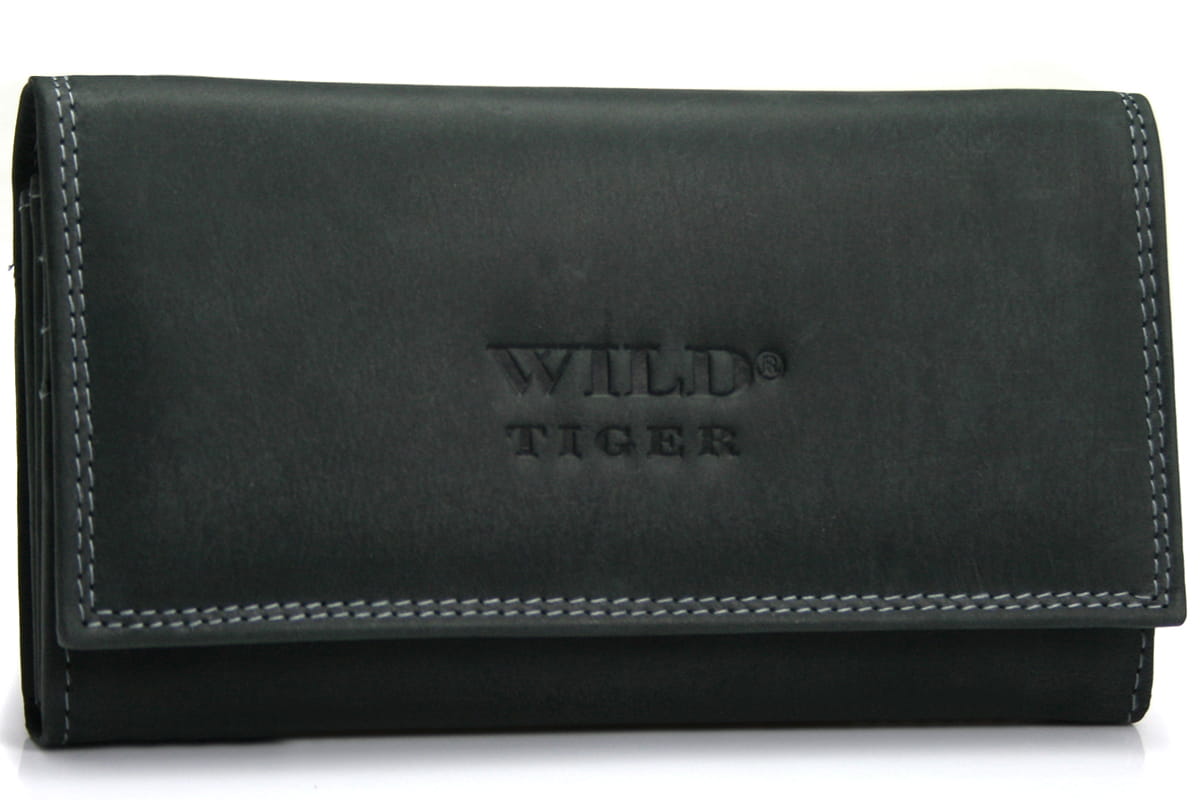 Dámska kožená peňaženka čierna - Wild Tiger Kalle