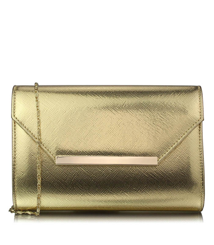 Luxusná zlatá listová kabelka LS Fashion 0293