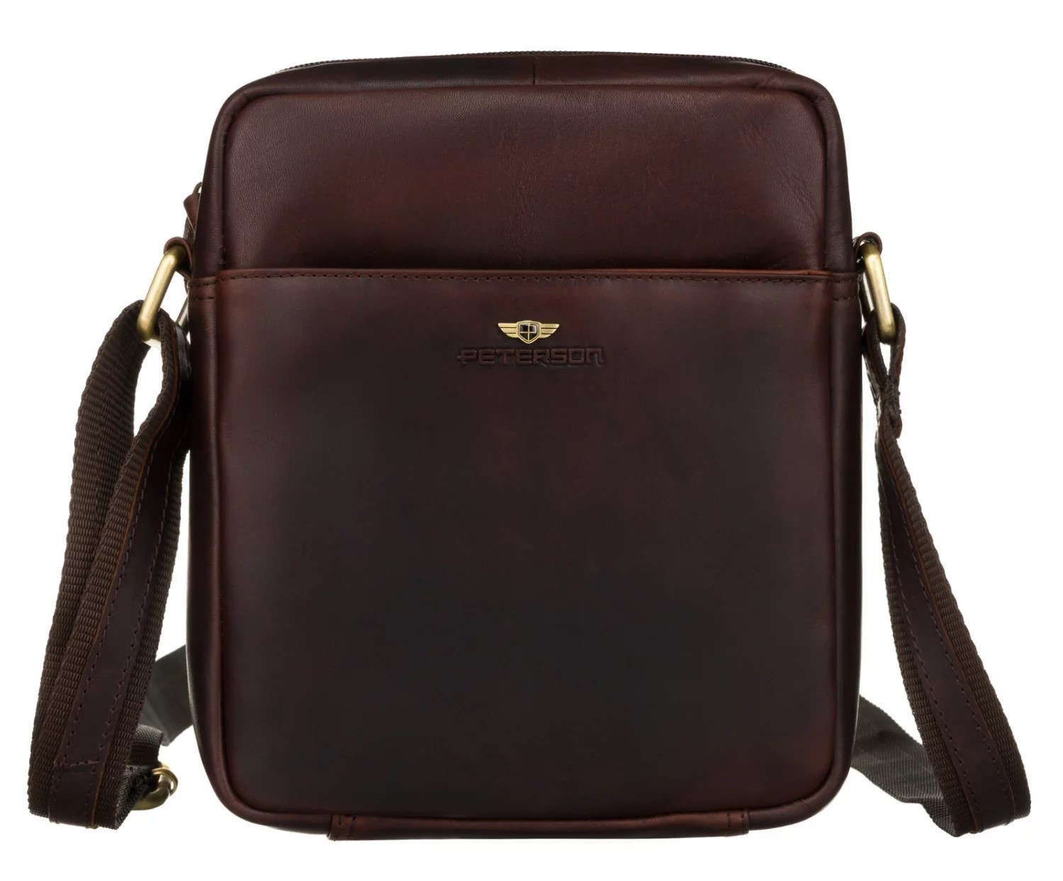 Pánska kožená crossbody taška hnedá - Peterson Kadri
