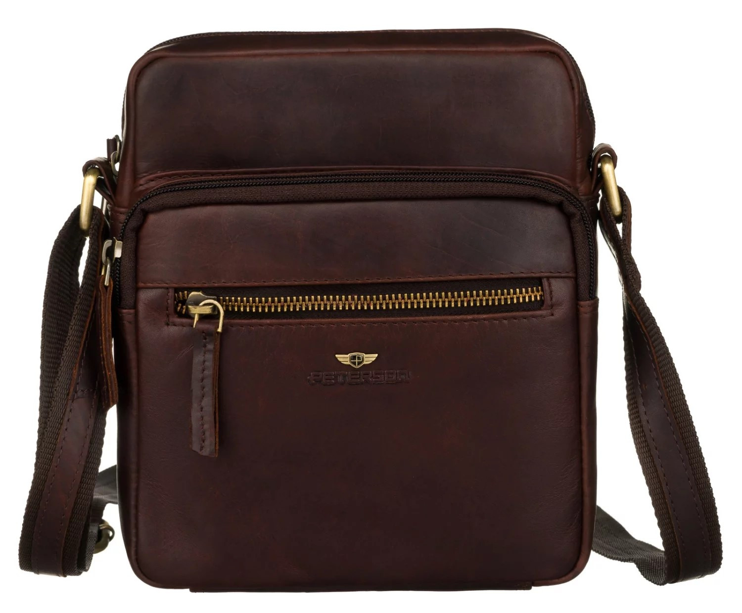 Pánska kožená crossbody taška hnedá - Peterson Lauris