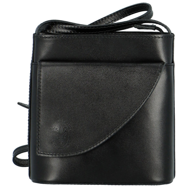 Dámska kožená crossbody kabelka čierna - Delami Iraida