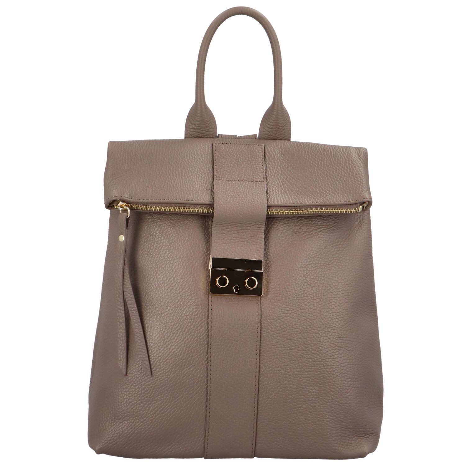 Dámsky kožený batoh taupe - ItalY Ahmedus