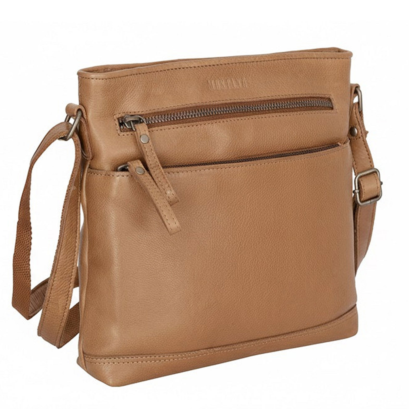 Dámska kožená crossbody kabelka svetlá taupe - Mustang Benina