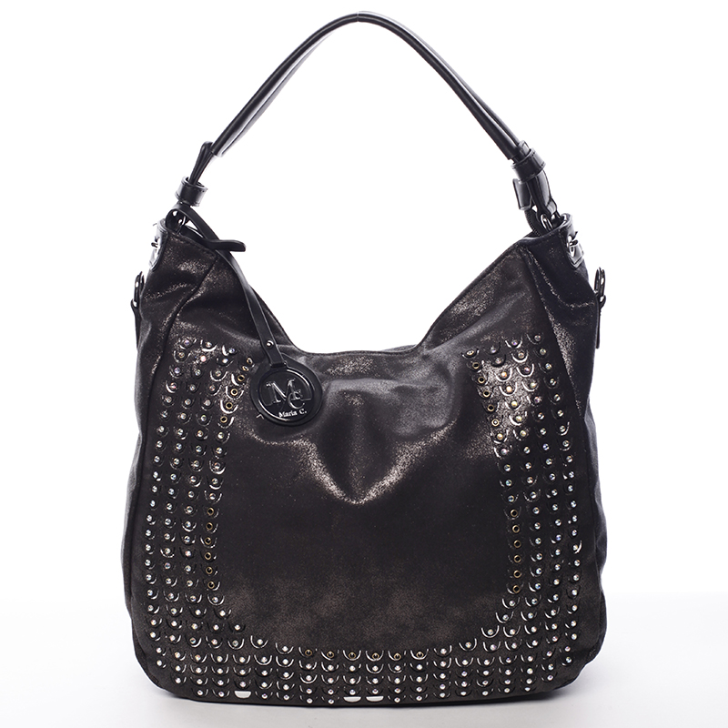 Luxusná čierna kabelka cez rameno s odleskom - MARIA C Melissa