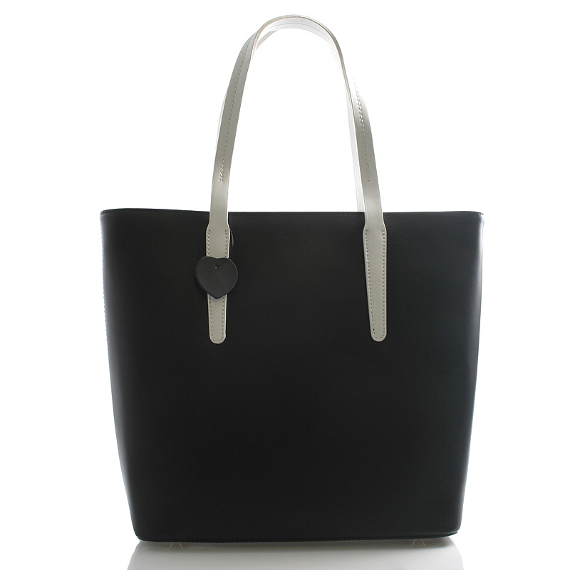 Čierna kožená kabelka shopper ItalY Sierra