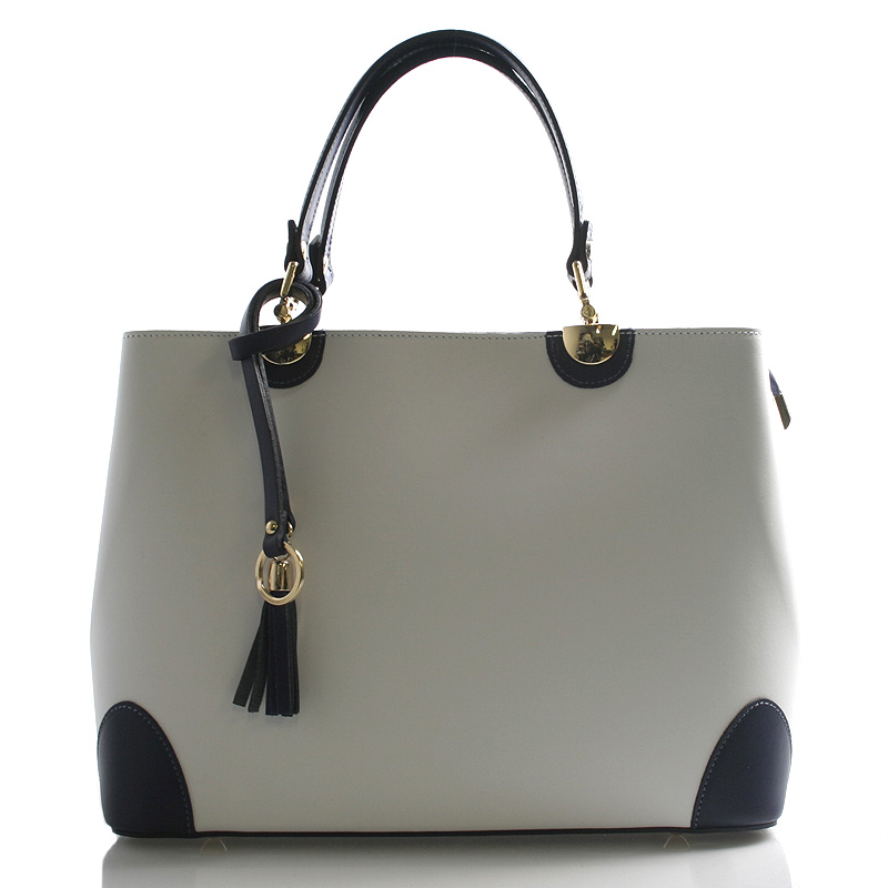 Bielo modrá luxusná kožená kabelka ItalY Roderica