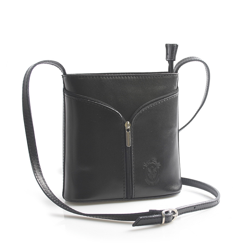 Čierna kožená crossbody kabelka - ItalY Hallie