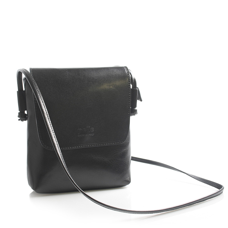 Čierna kožená crossbody kabelka ItalY Tamia