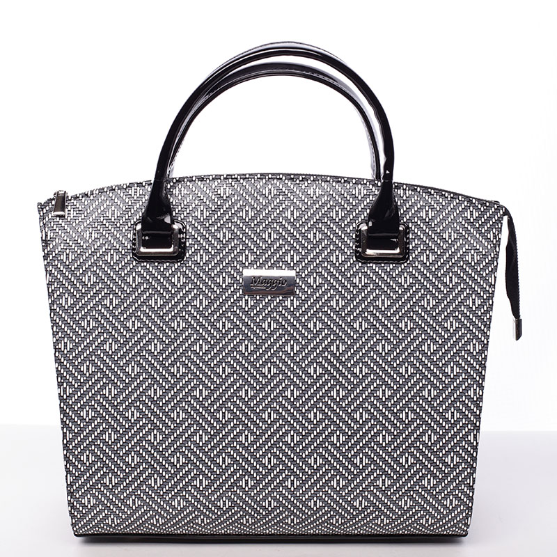 Dámska luxusná kabelka čierno-biela - Maggio Florida