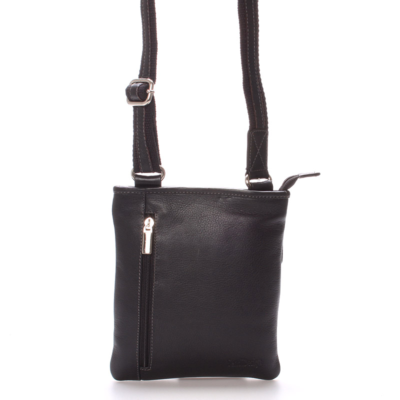 Unisex kožená crossbody kabelka čierna - SendiDesign Lucio