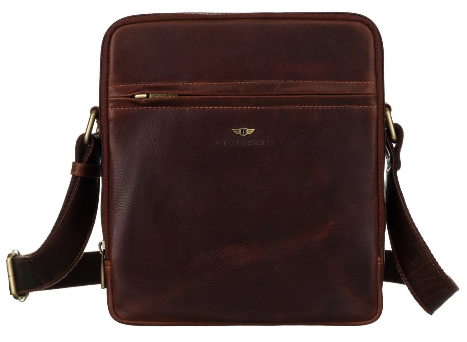 Pánska kožená taška tmavo koňaková - Peterson Savas