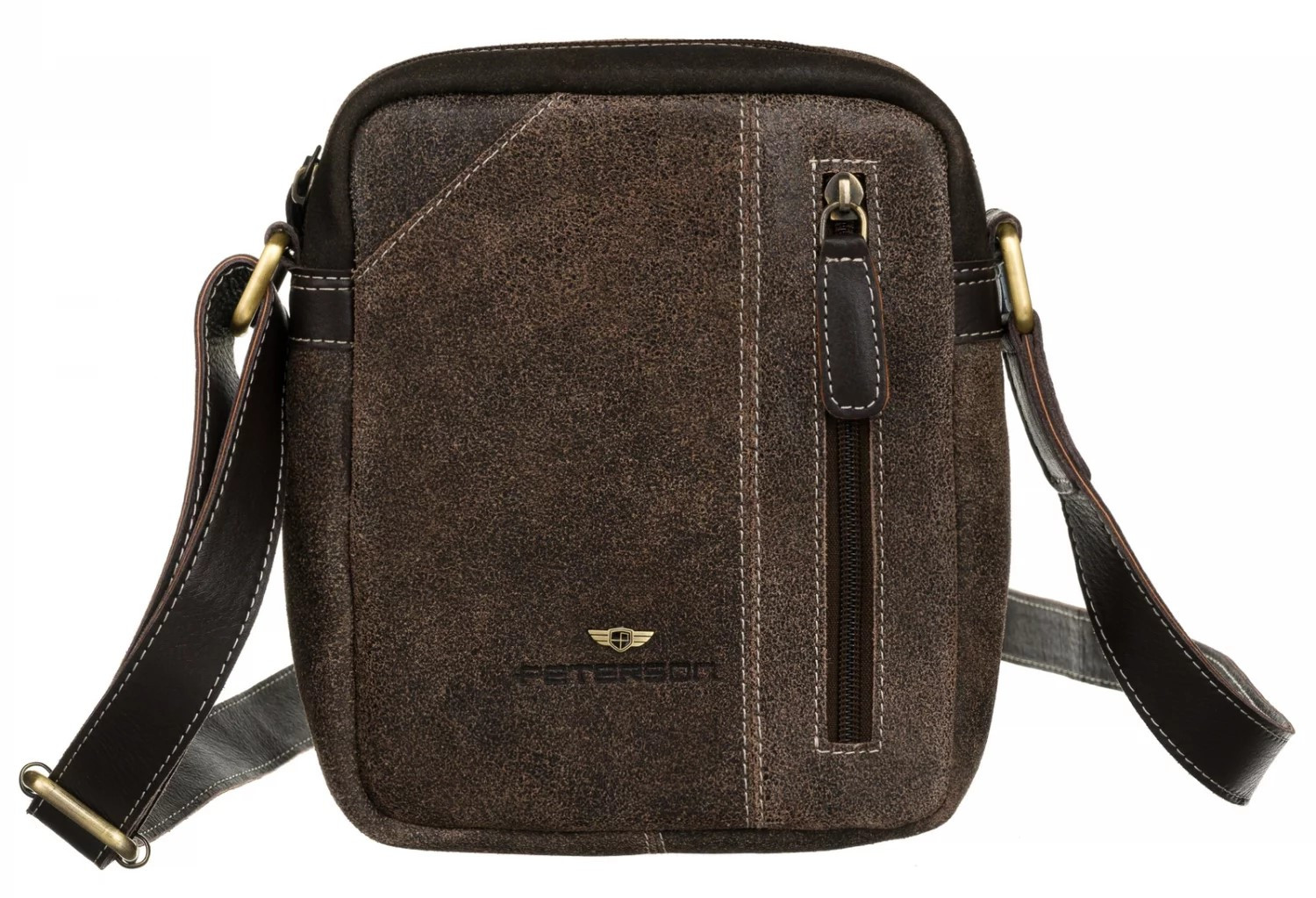 Pánska kožená taška hnedá - Peterson Skylor