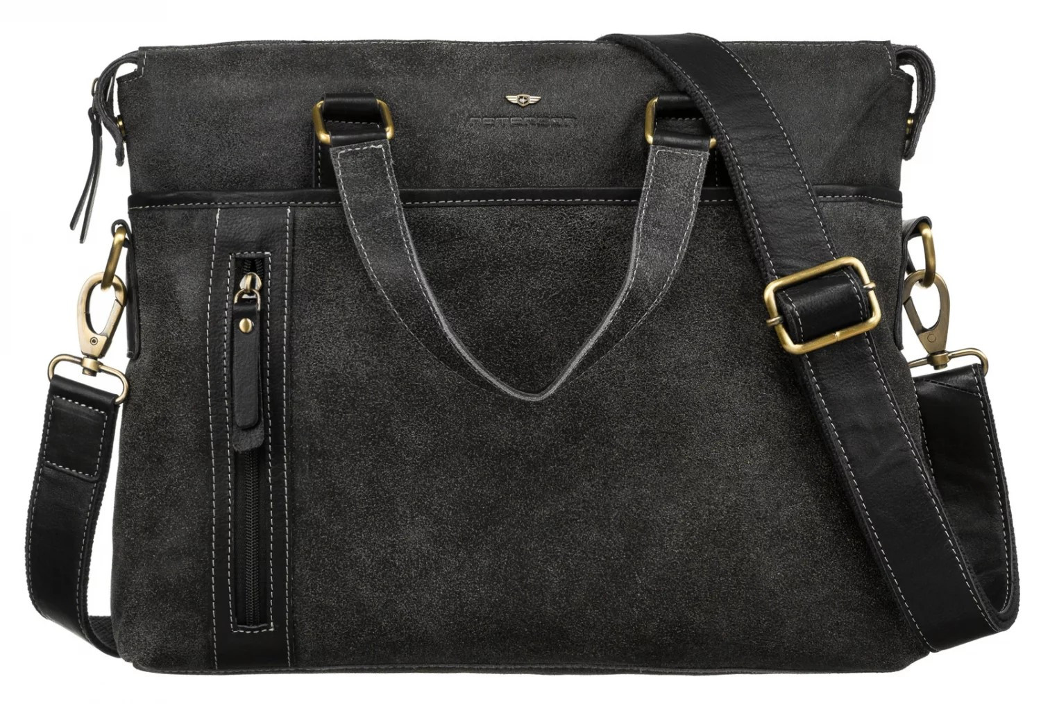 Pánska kožená business taška čierna - Peterson Danar