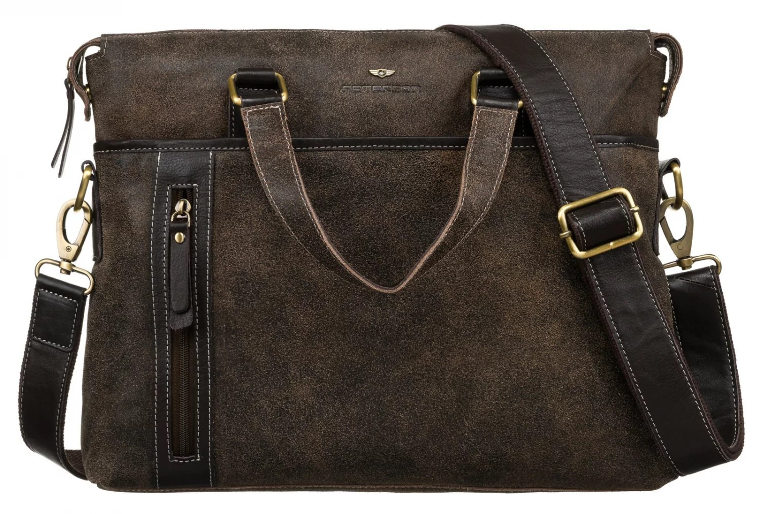 Pánska kožená business taška hnedá - Peterson Danar
