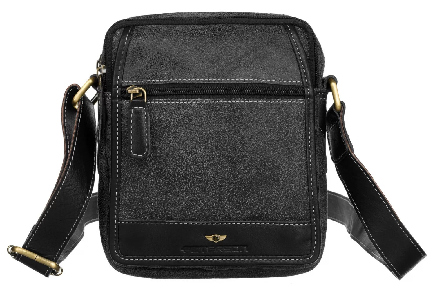 Pánska kožená business taška čierna - Peterson Kirilo