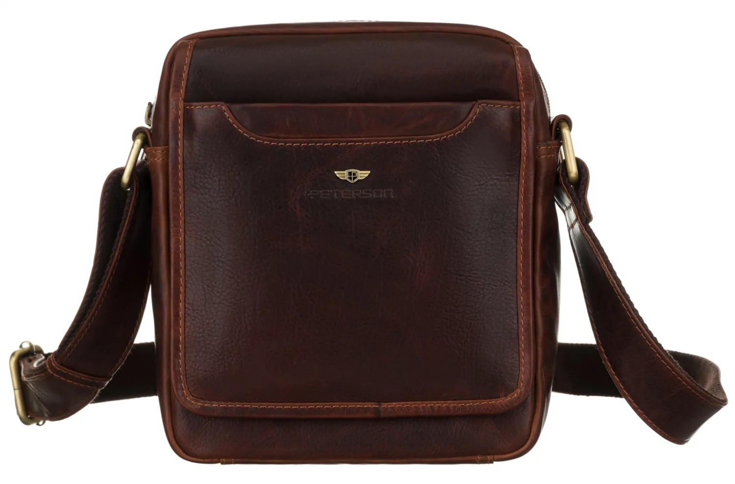 Pánska kožená taška hnedá - Peterson Tarik