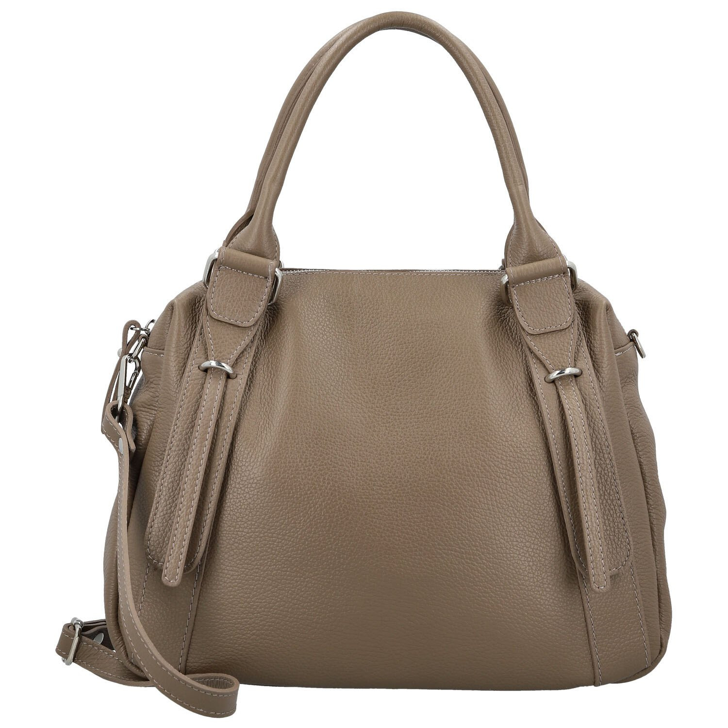 Dámska kožená kabelka na rameno taupe - Delami Vera Pelle Tirza