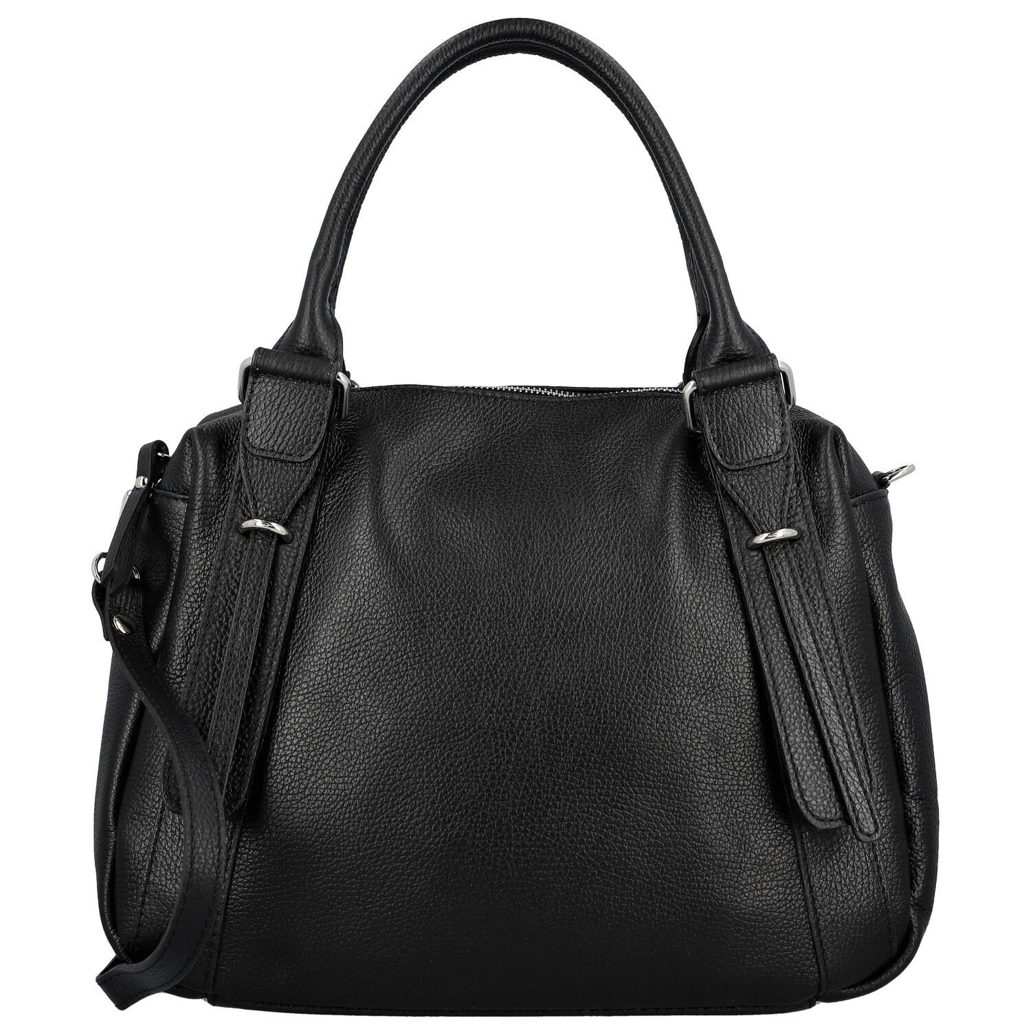 Dámska kožená kabelka na rameno čierna - Delami Vera Pelle Tirza